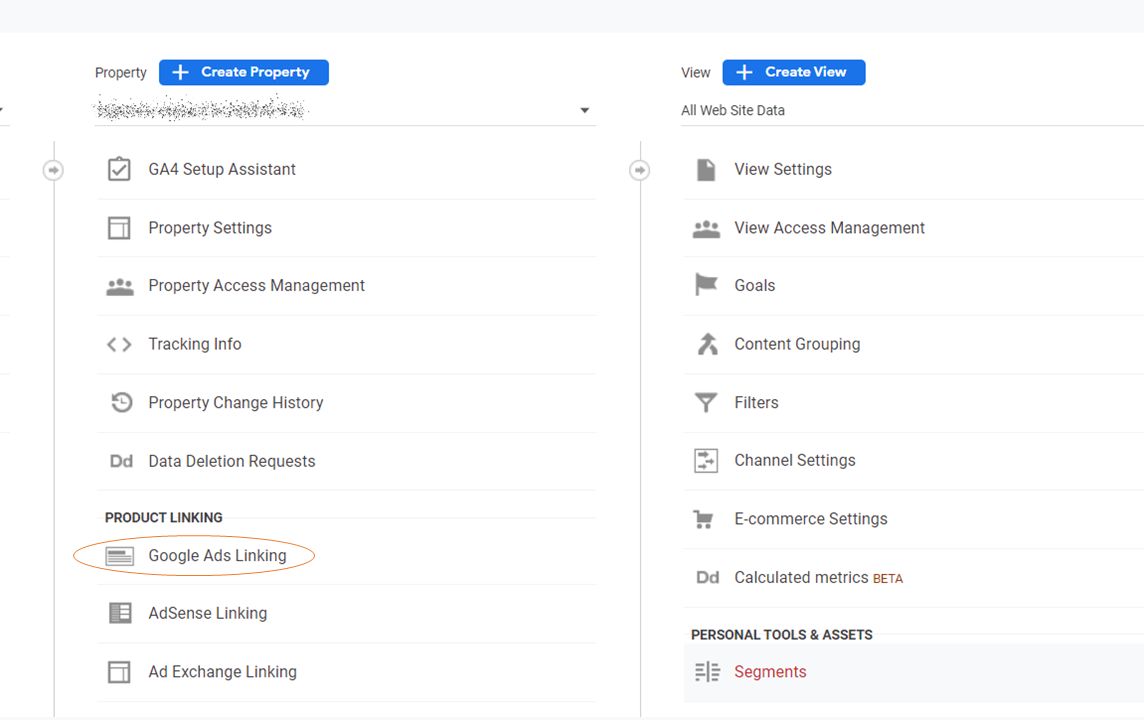 Linking to Google Ads from Google Analytics